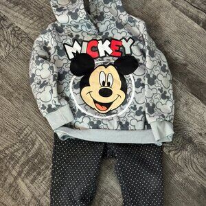 Disney Baby Mickey Hoodie & Polka Dot Leggings Outfit 18M